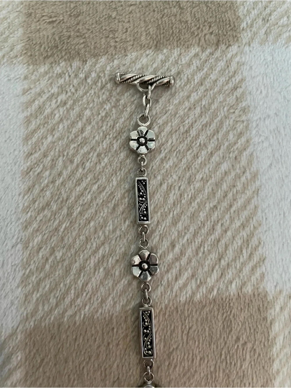 Vintage Lois Hill 925 Sterling Silver Flower Link Bracelet